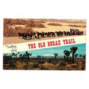 Vintage Postcard The Old Borax Trail 20-Mule Team Death Valley Travel Horses